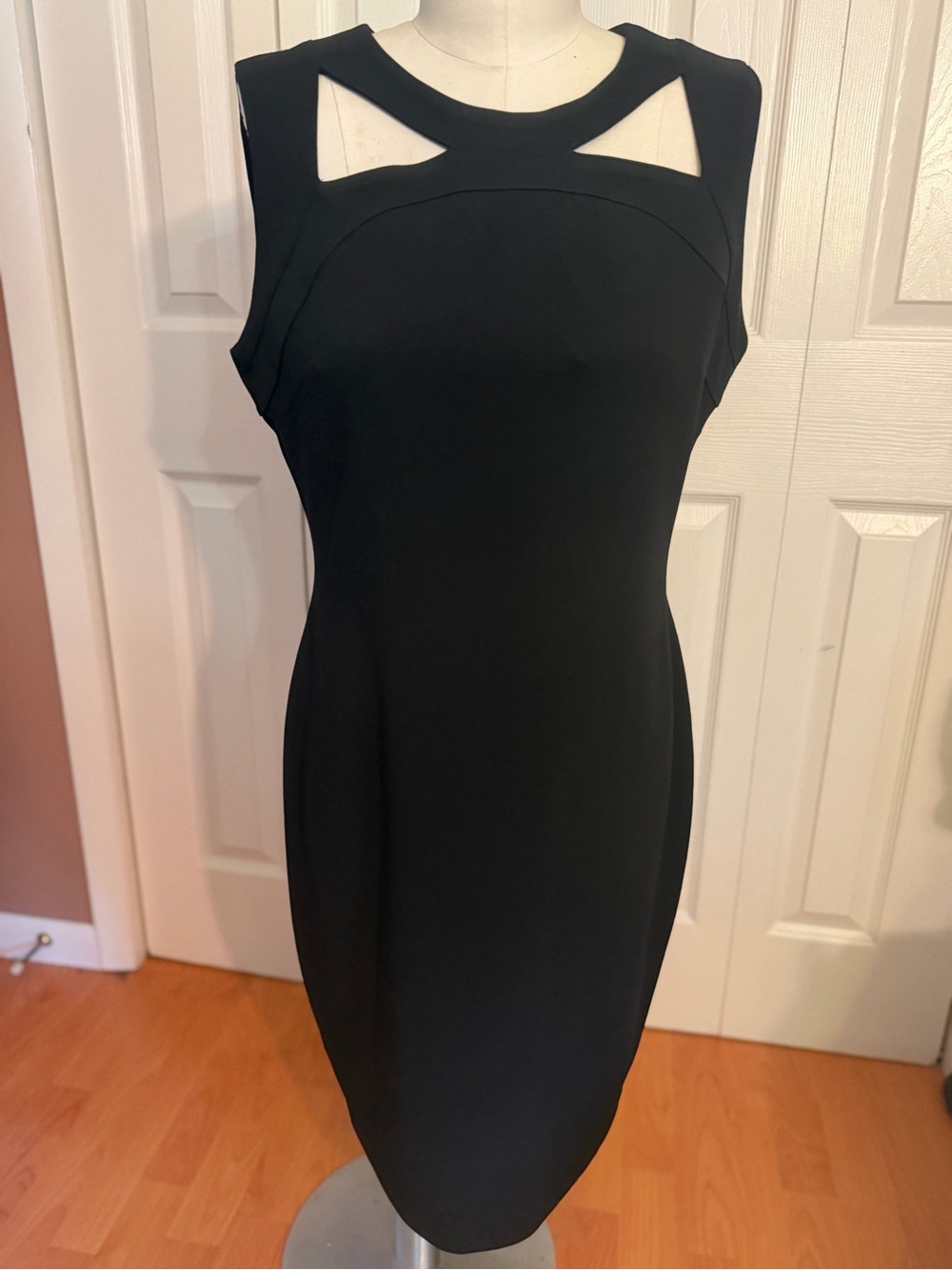 Calvin Klein Classic Black Cutout Sheath Dress - Women's